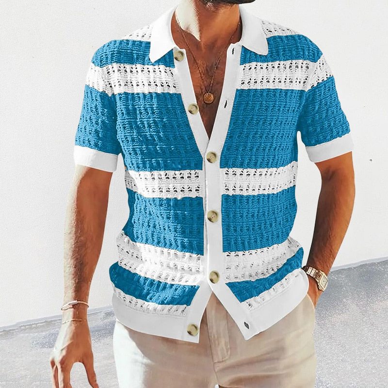 Camicia Uomo in Maglia Manica Lunga Vestibilità Classica - Vesarelli