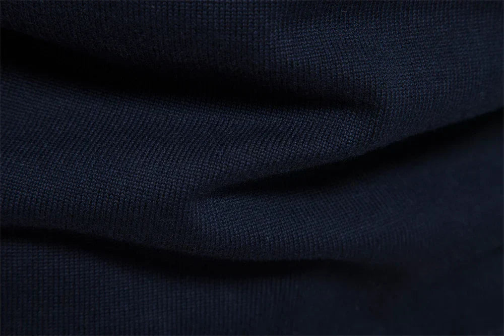 Maglione Uomo a Righe con Cerniera Collo Alto Morbido