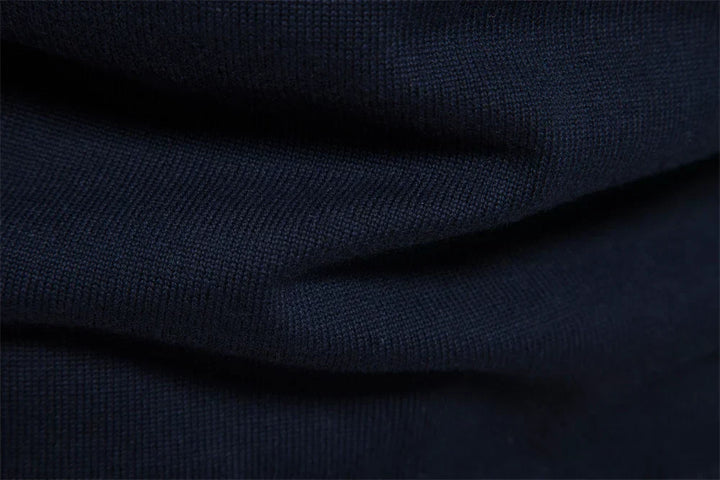 Maglione Uomo a Righe con Cerniera Collo Alto Morbido