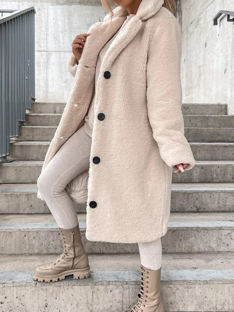 Cappotto Lungo Donna in Pile Caldo e Morbido