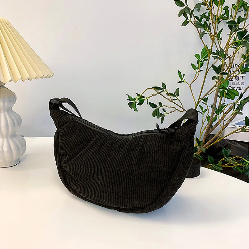 Borsa a Tracolla Donna in Velluto a Coste Elegante