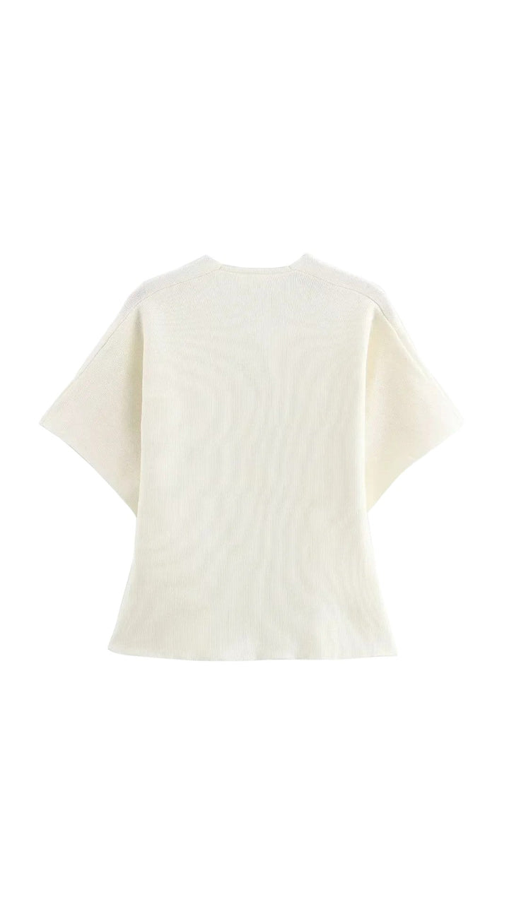 Cardigan Donna Corto Bottoni Scollo a V Vita Alta