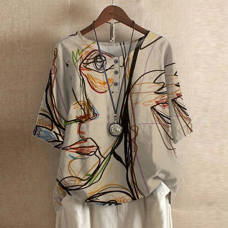 T-shirt Donna Stile Retrò Tessuto Morbido
