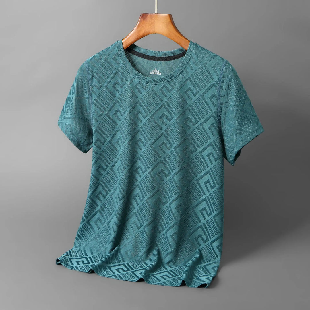 Tshirt Uomo Tessuto Embossed Vestibilità Regular