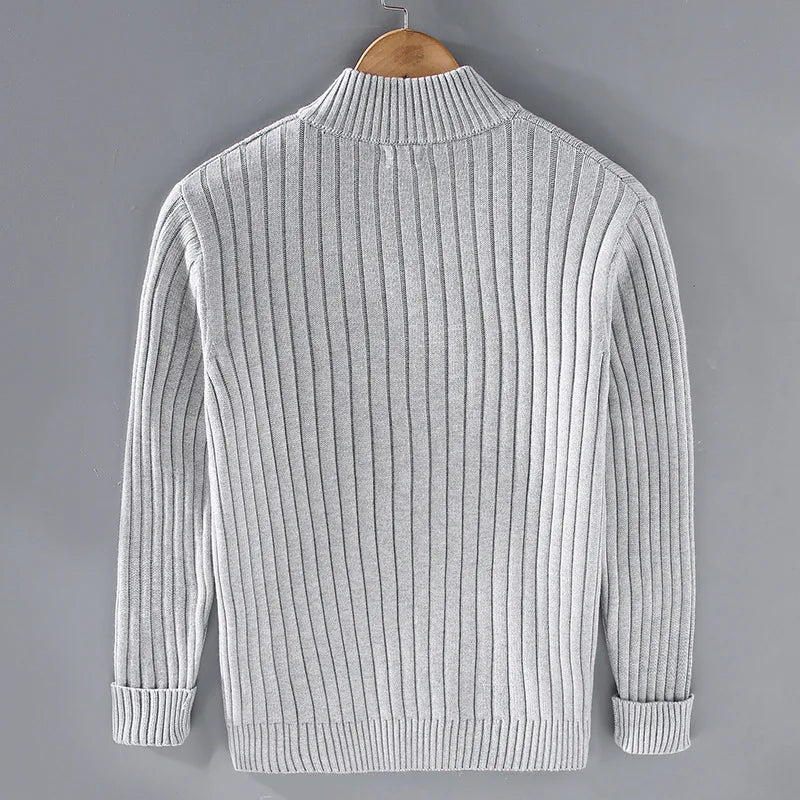 Cardigan Uomo Maglia a Coste con Cerniera Classico