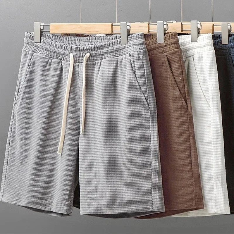 Pantaloncini Uomo Tessuto Waffle Vita Elastica Comodi