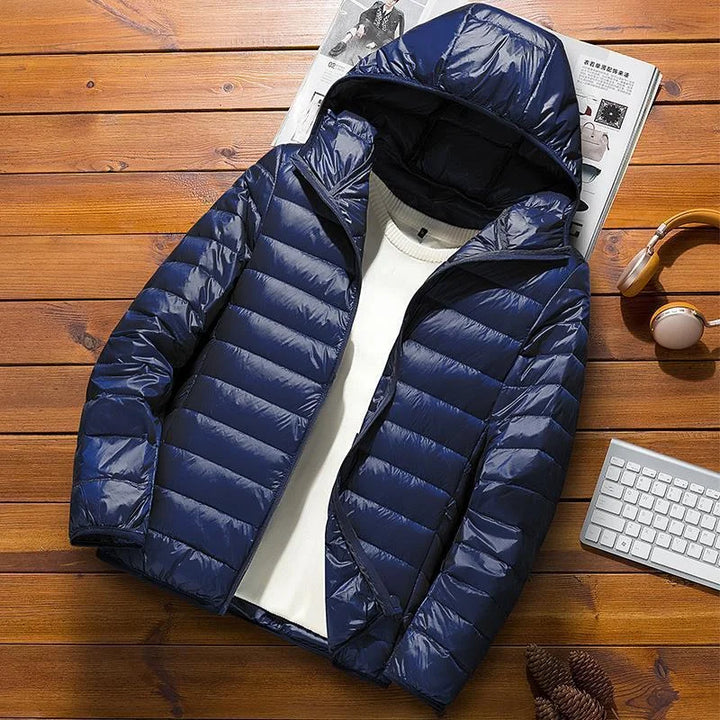 Giacca Uomo Trapuntata Invernale con Cappuccio Regular Fit