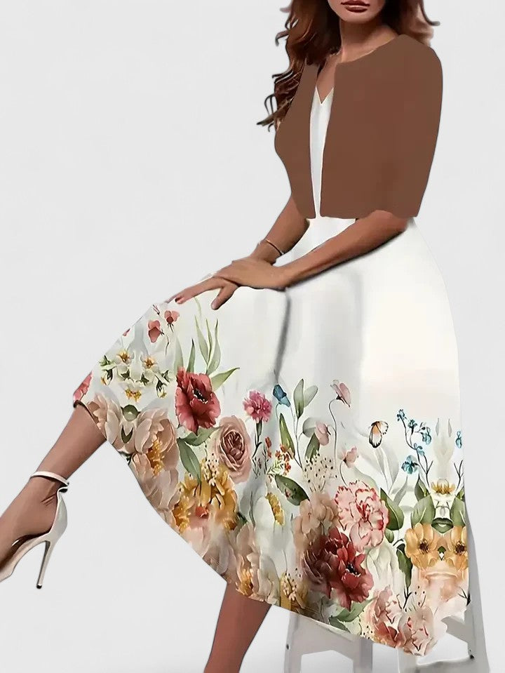 Abito Midi Donna Finitura Sobria Silhouette Bilanciata