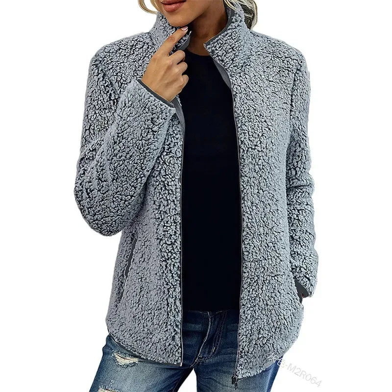 Giacca Donna in Pile Calda e Morbida Regular Fit - Vesarelli