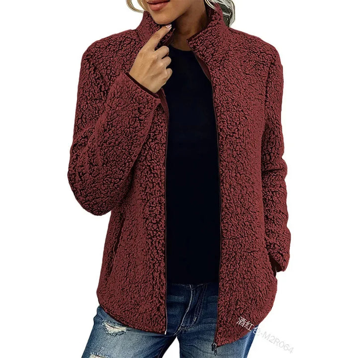 Giacca Donna in Pile Calda e Morbida Regular Fit