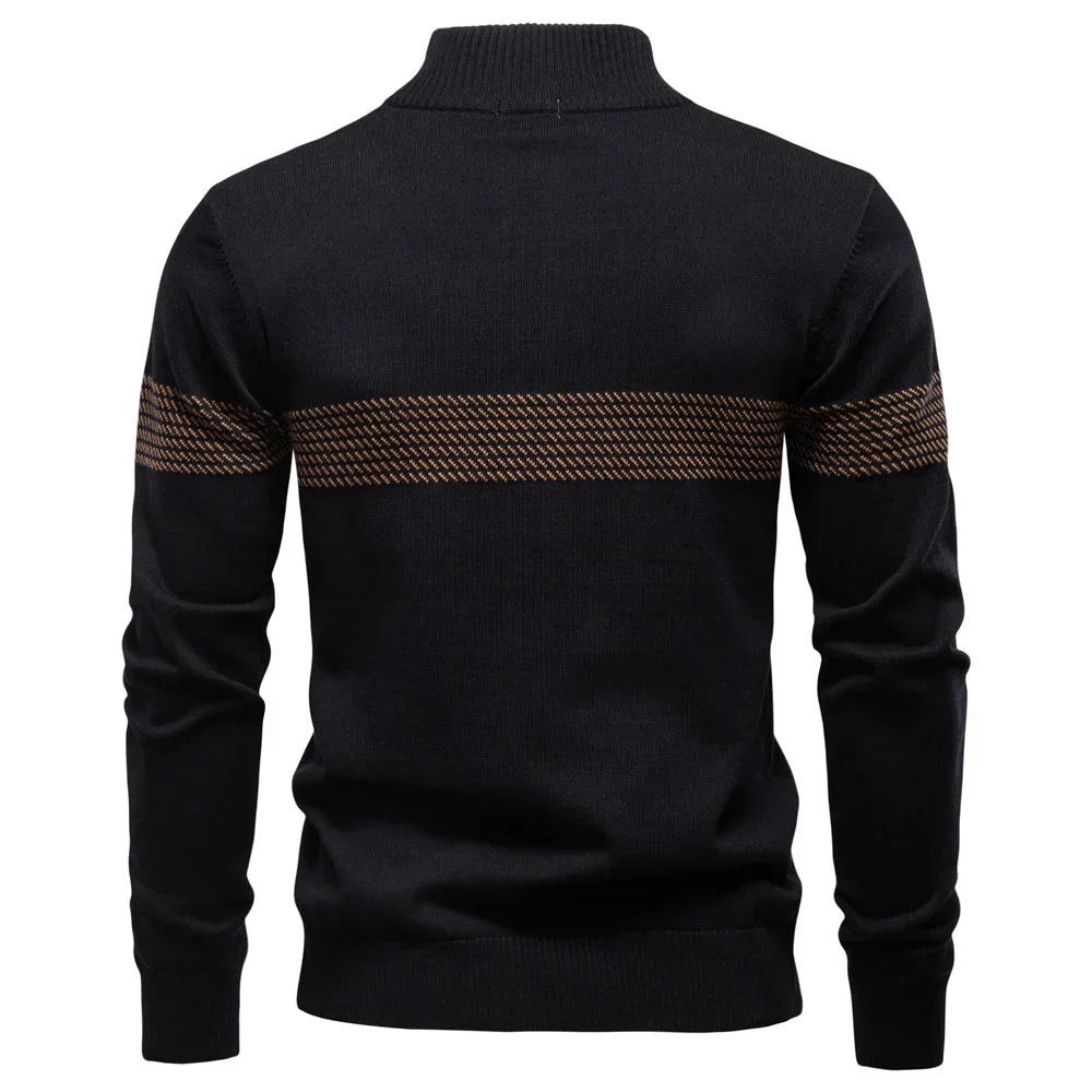 Pullover Uomo Mezza Zip Maglia Morbida Stile Moderno