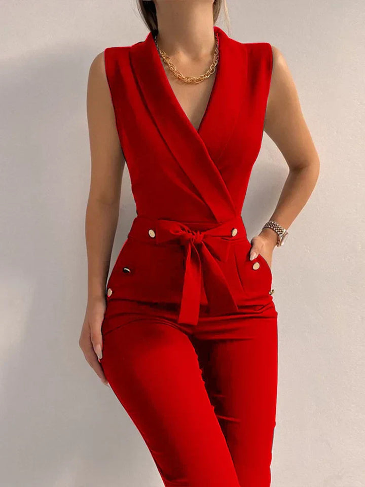 Tuta Donna Scollo a V Stile Chic Estiva - Vesarelli