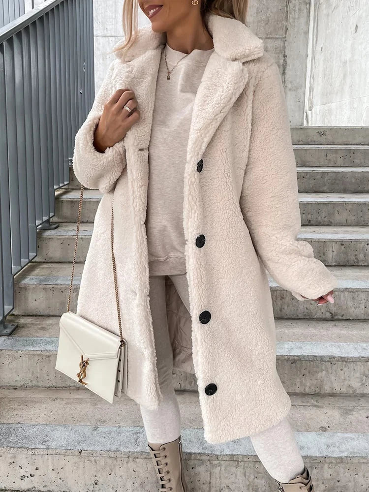 Cappotto Lungo Donna in Pile Caldo e Morbido