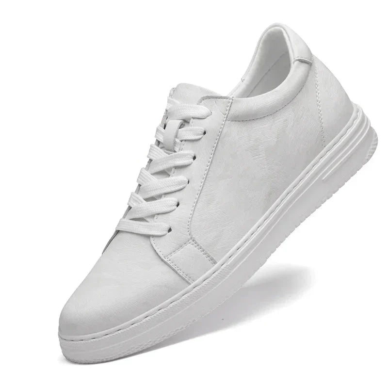 Sneakers Uomo con Rialzo Interno e Texture Morbida Comfort