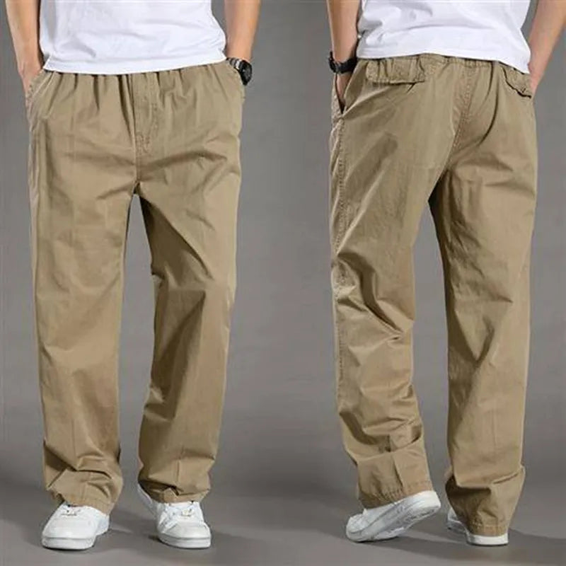 Pantaloni Uomo Tessuto Leggero con Tasche Comodi