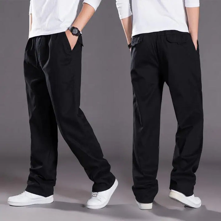 Pantaloni Uomo Tessuto Leggero con Tasche Comodi