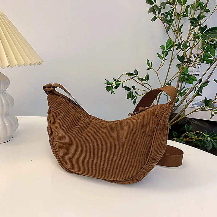 Borsa a Tracolla Donna in Velluto a Coste Elegante