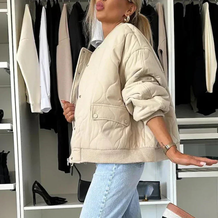 Giubbotto Bomber Donna Foderato Comodo Stile Elegante