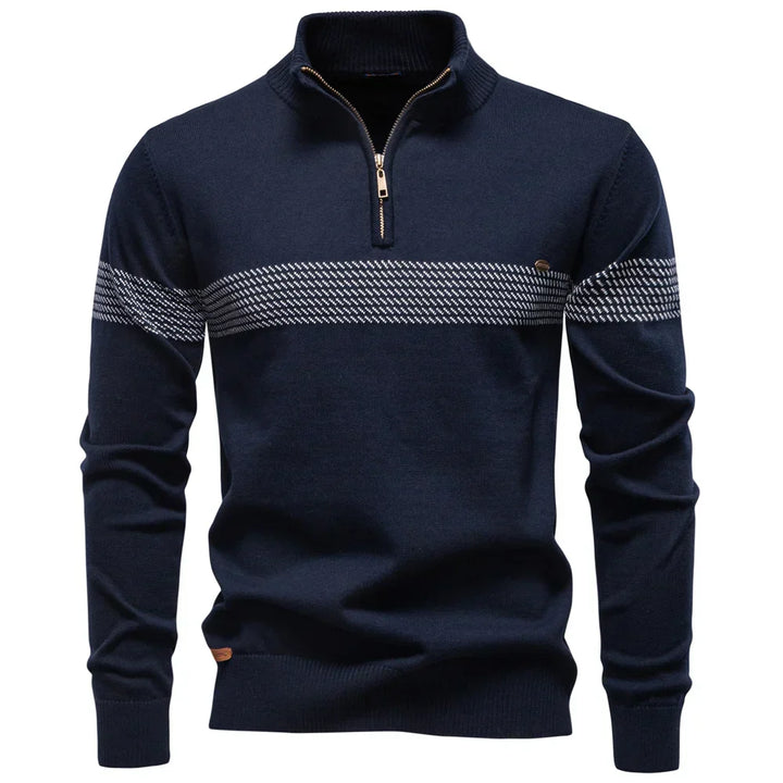 Pullover Uomo Mezza Zip Maglia Morbida Stile Moderno