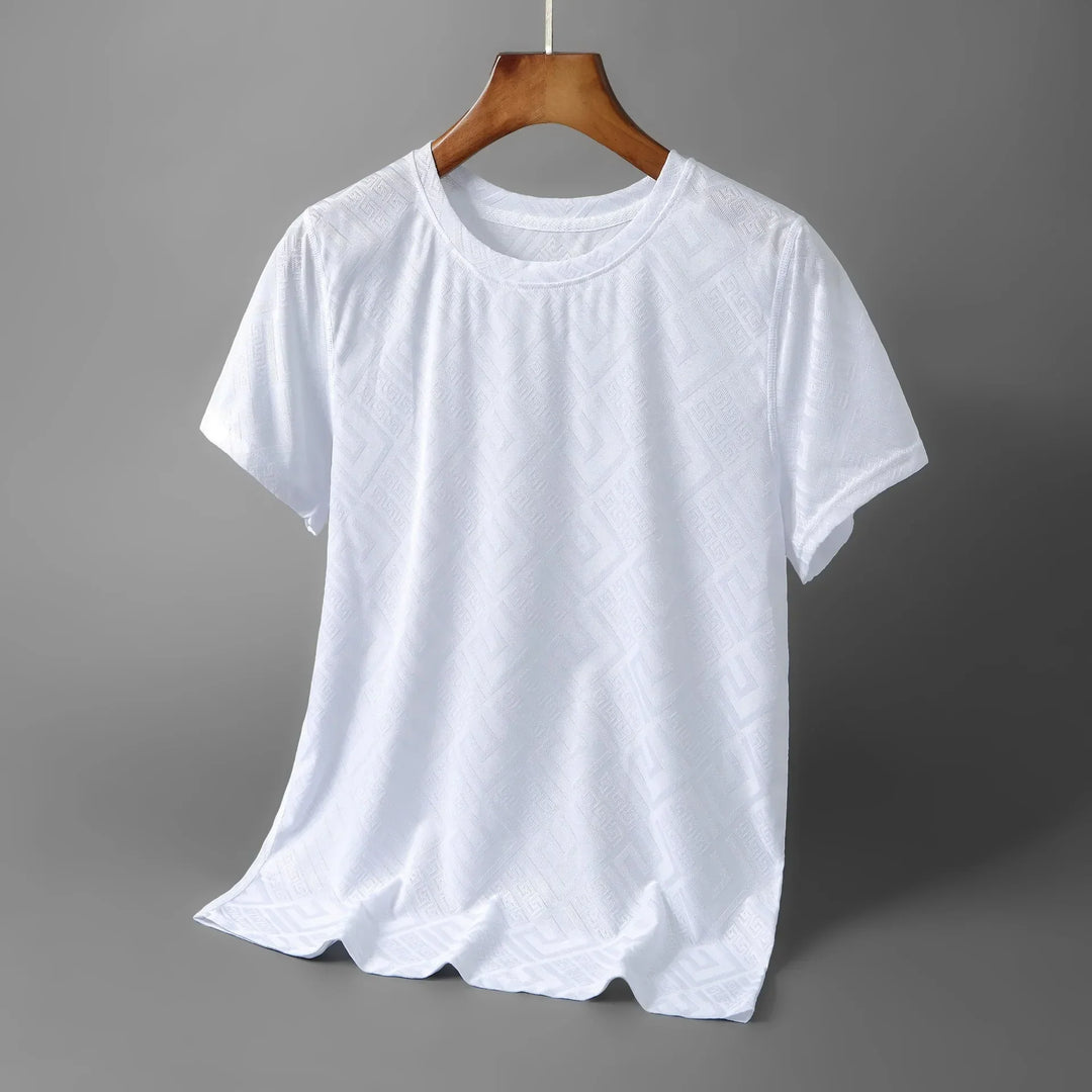 Tshirt Uomo Tessuto Embossed Vestibilità Regular