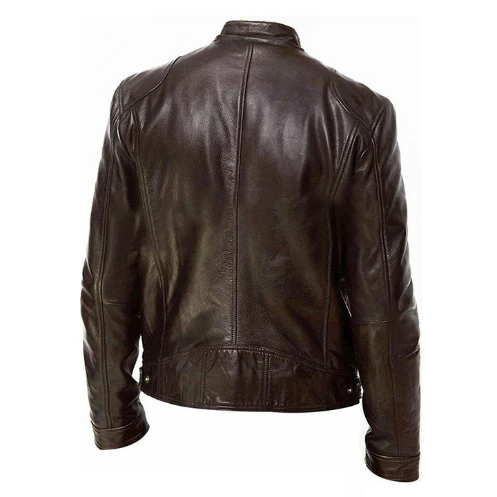 Giacca Biker Uomo Zip Tasche Multiple Stile Casual