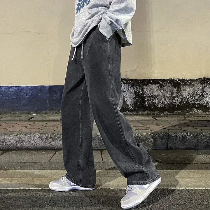 Jeans Uomo Larghi Stile Casual Strada
