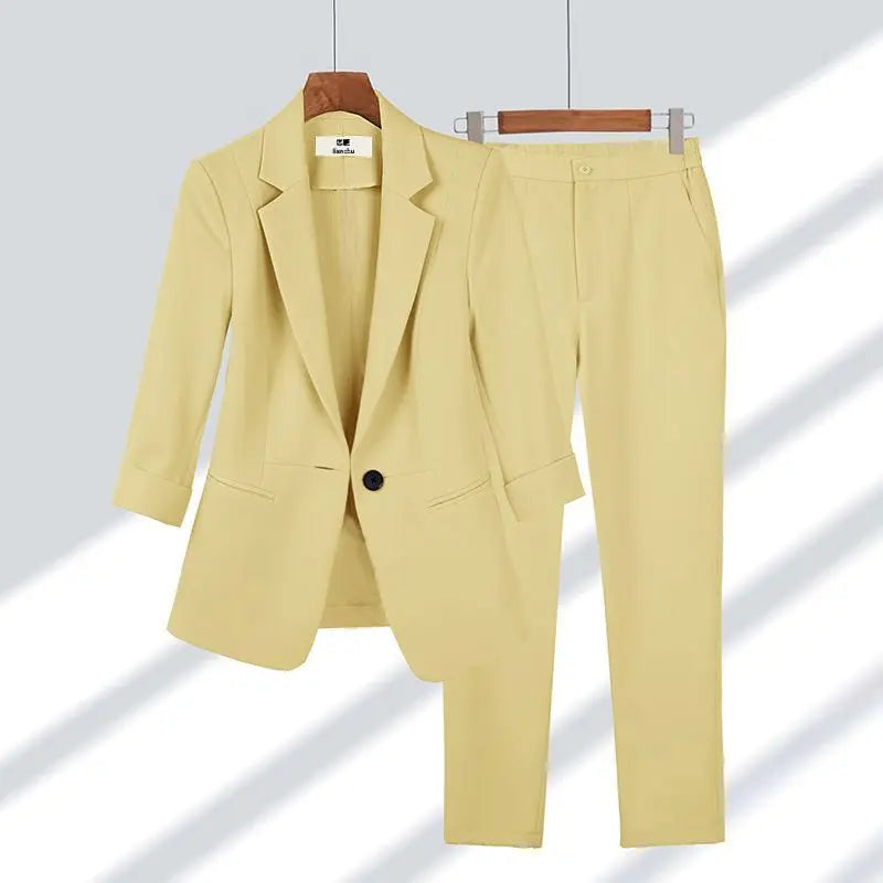 Completo Slim Donna Tessuto Leggero Stile Elegante Autunnale - Vesarelli