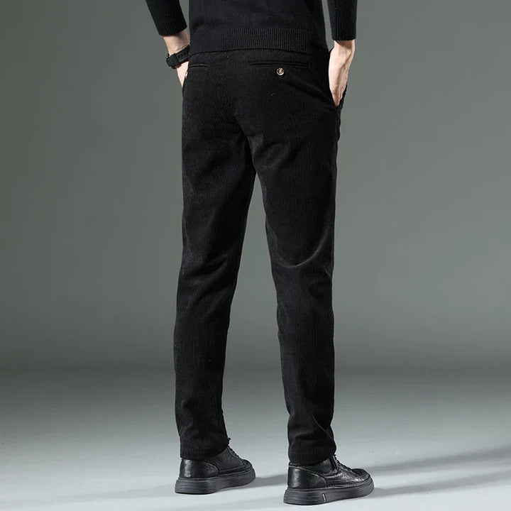 Pantaloni Uomo Eleganti Tessuto Morbido Vestibilità Regular