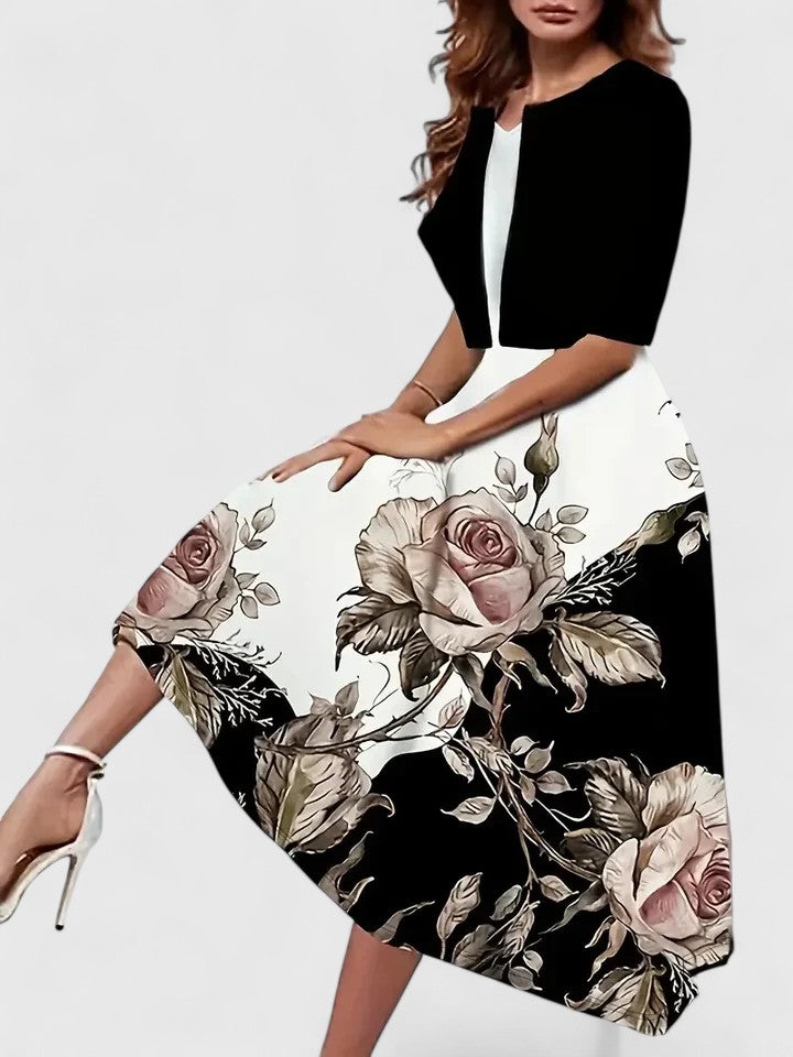 Abito Midi Donna Finitura Sobria Silhouette Bilanciata