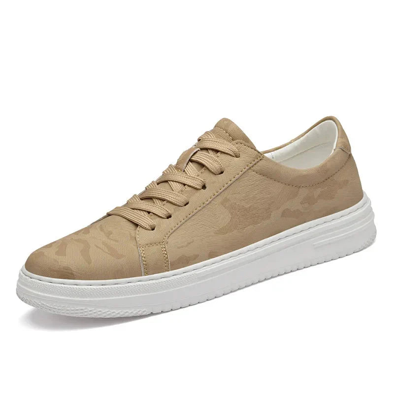 Sneakers Uomo con Rialzo Interno e Texture Morbida Comfort