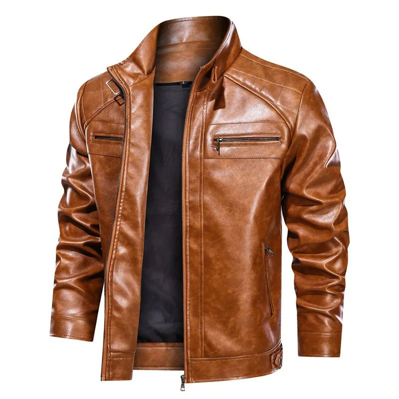 Giacca Biker Uomo con Zip e Tasche con Zip Vestibilità Regular - Vesarelli