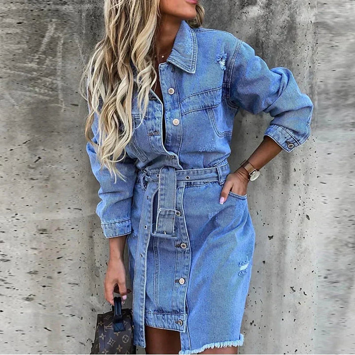 Abito Denim Donna Essenziale Stile Casual Classico - Vesarelli