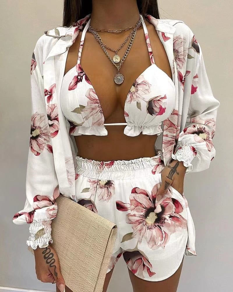 Set Costumi da Bagno Donna Tessuto Leggero Stile Elegante