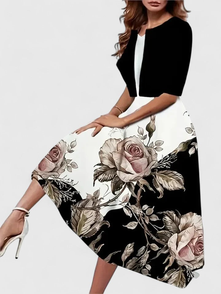 Abito Midi Donna Finitura Sobria Silhouette Bilanciata