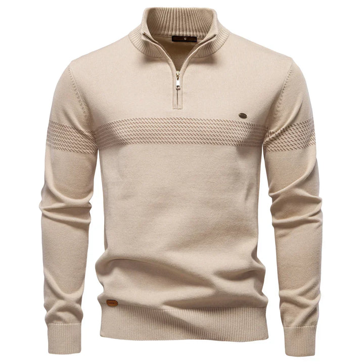 Pullover Uomo Mezza Zip Maglia Morbida Stile Moderno