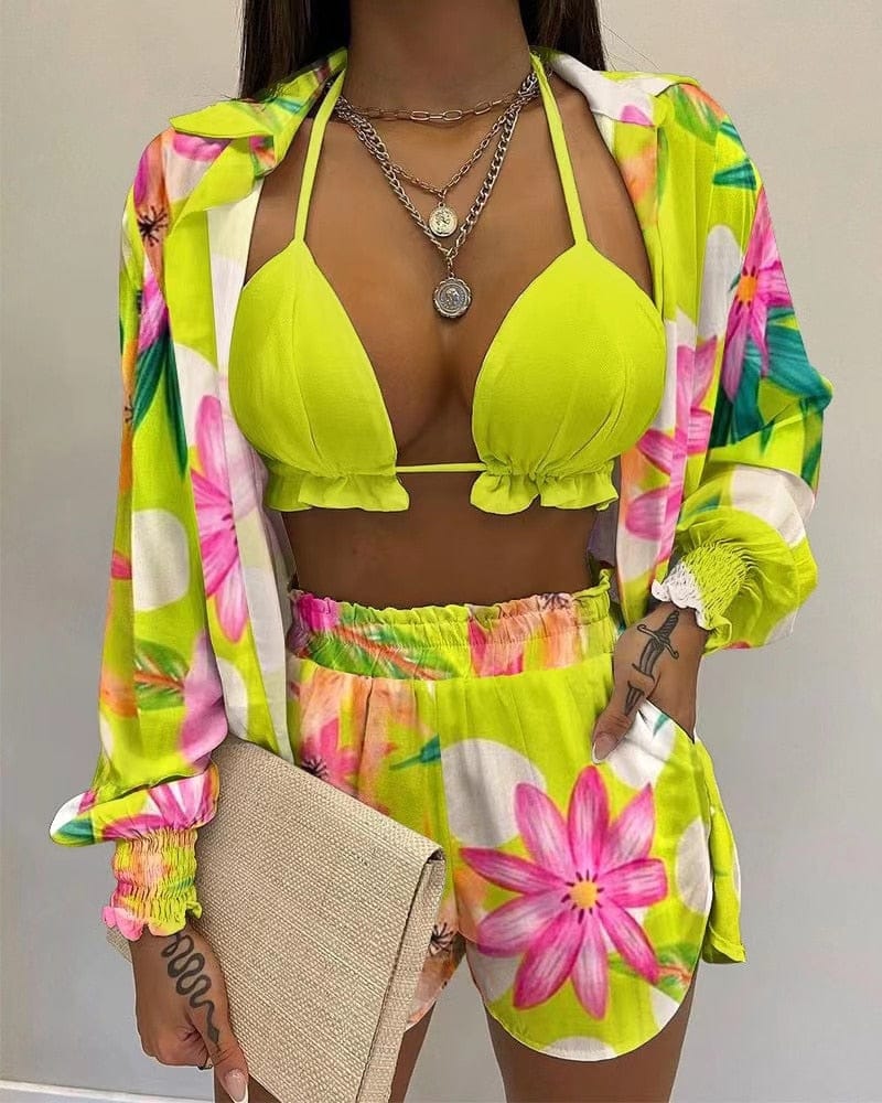 Set Costumi da Bagno Donna Tessuto Leggero Stile Elegante