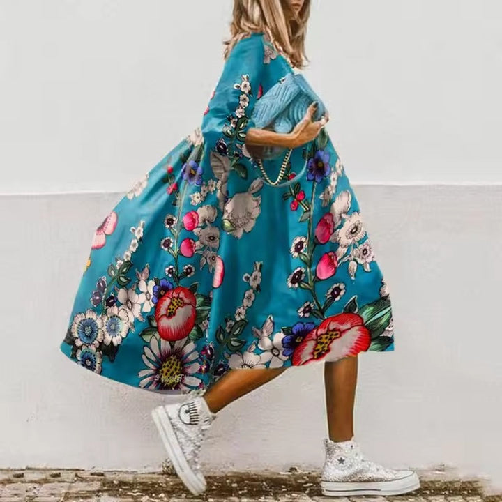 Abito Maxi Donna Floreale Estivo Stile Casual