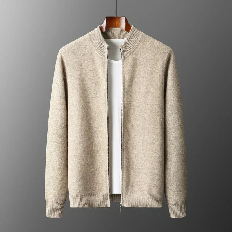 Gilet Uomo in Cashmere con Zip Vestibilità Classica