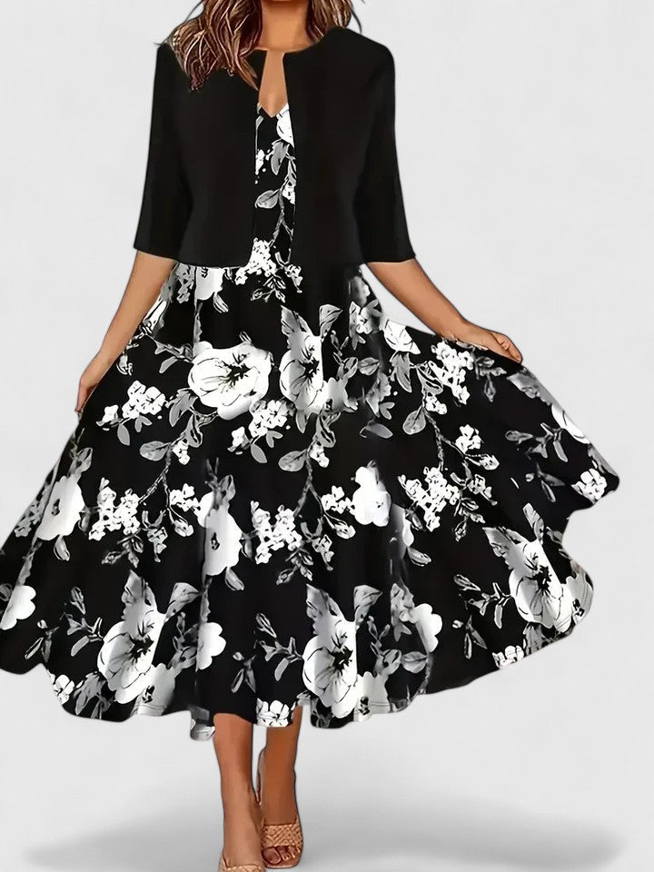 Abito Midi Donna Finitura Sobria Silhouette Bilanciata