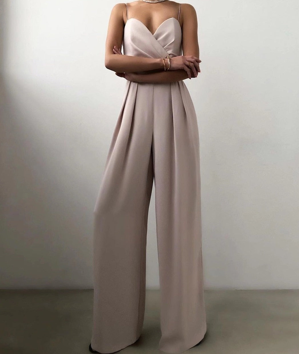 Tuta Intera Donna con Spalline Sottili Stile Casual Estivo