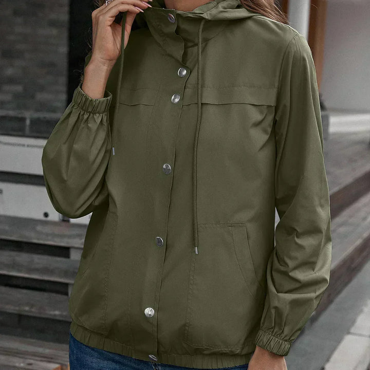 Trench Donna Impermeabile con Cappuccio Lunghezza Lunga
