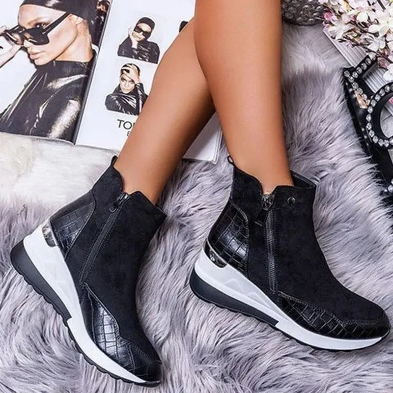 Stivaletti Donna Ortopedici Leggeri Plateau Comodi Stile Casual