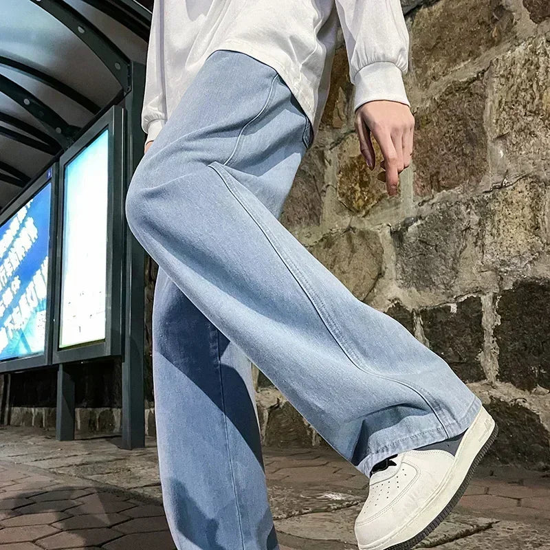 Jeans Uomo Larghi Stile Casual Strada