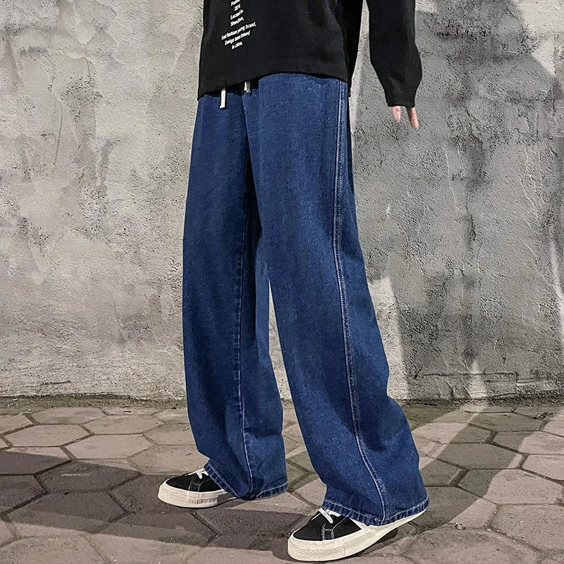 Jeans Uomo Larghi Stile Casual Strada