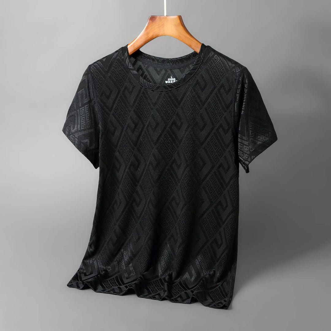 Tshirt Uomo Tessuto Embossed Vestibilità Regular