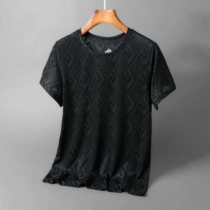 Tshirt Uomo Tessuto Embossed Vestibilità Regular