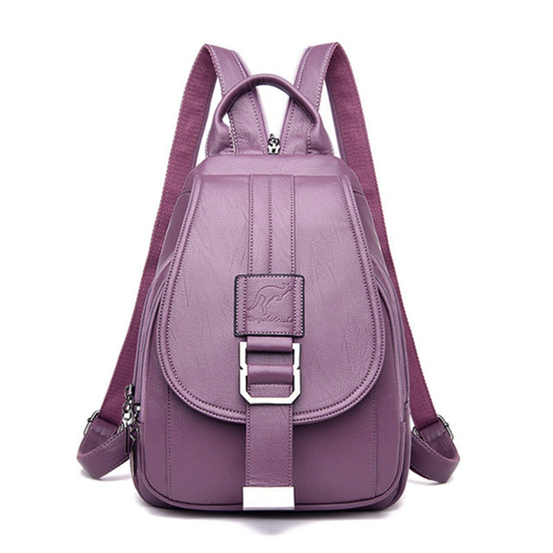 Zaino Mini Donna in Pelle Morbida Compatto con Spallacci Regolabili