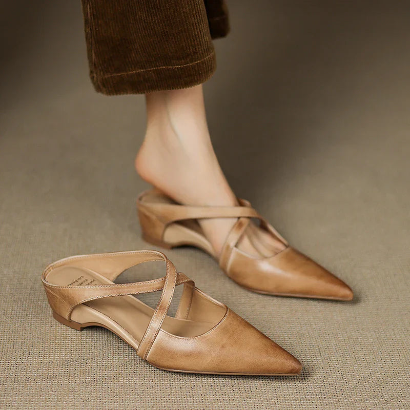 Mules Donna in Vera Pelle Comode Stile Casual