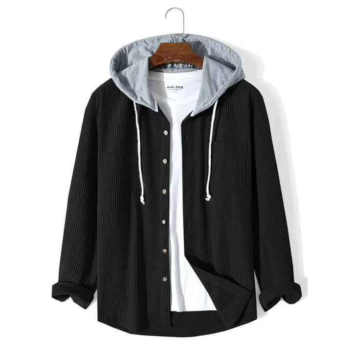 Giacca Uomo in Velluto a Coste con Cappuccio Regular Fit