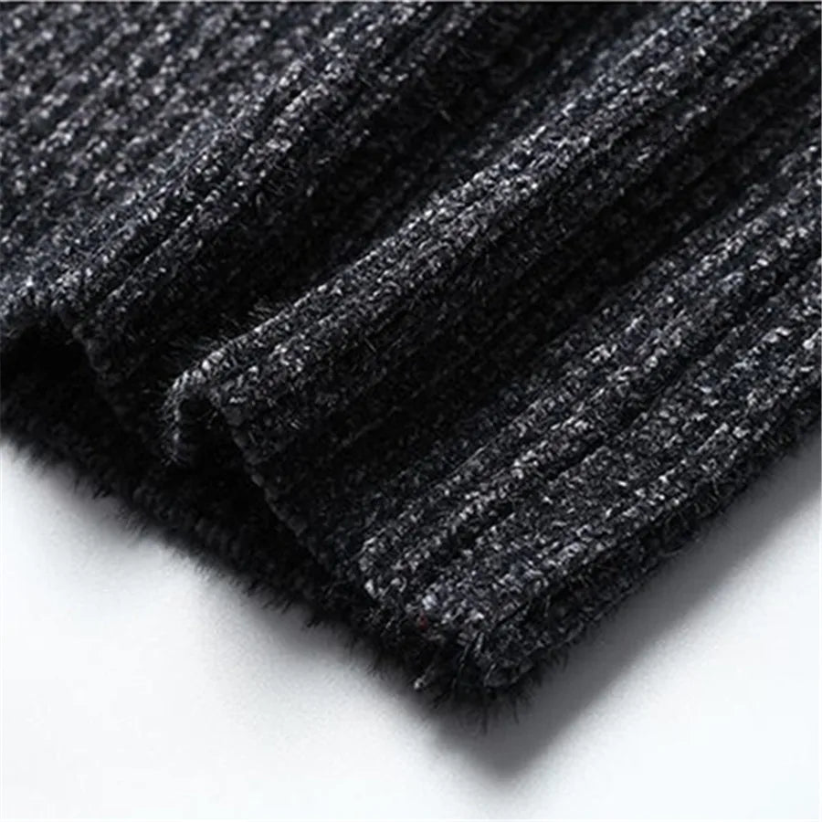 Maglione Uomo Collo Alto Maglia Calda Slim Fit